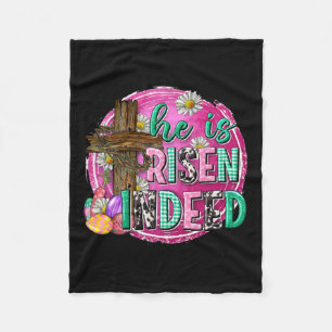 He Is Risen Jesus Christian Happy Easter Women Kid Fleece Blanket