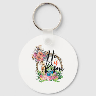 He Is Risen Jesus Christian Happy Easter Women Kid Key Ring