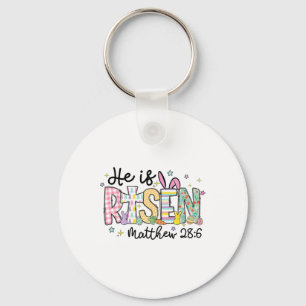 He Is Risen Jesus Christian Happy Easter Women Kid Key Ring