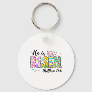 He Is Risen Jesus Christian Happy Easter Women Kid Key Ring
