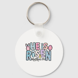 He Is Risen Jesus Christian Happy Easter Women Kid Key Ring