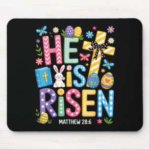 He Is Risen Jesus Christian Happy Easter Women Kid Mouse Mat