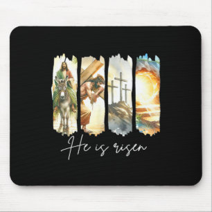 He Is Risen Jesus Christian Happy Easter Women Kid Mouse Mat