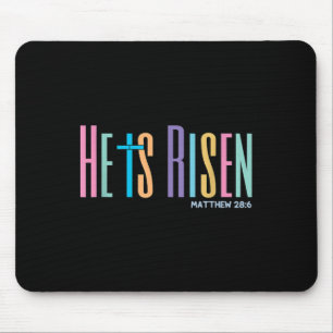 He Is Risen Jesus Christian Happy Easter Women Kid Mouse Mat