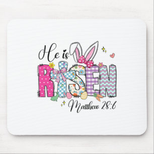 He Is Risen Jesus Christian Happy Easter Women Kid Mouse Mat