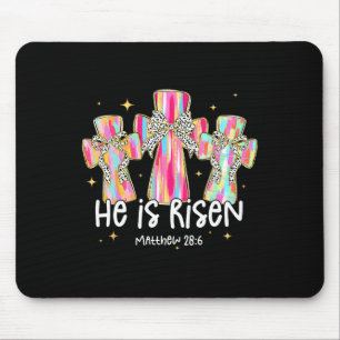 He Is Risen Jesus Christian Happy Easter Women Kid Mouse Mat
