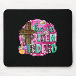 He Is Risen Jesus Christian Happy Easter Women Kid Mouse Mat