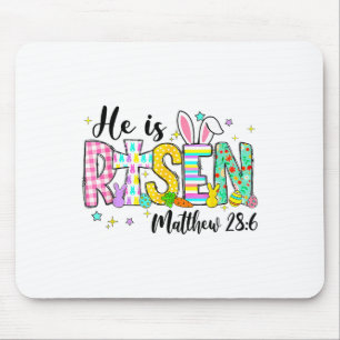 He Is Risen Jesus Christian Happy Easter Women Kid Mouse Mat