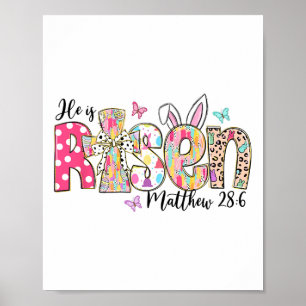 He Is Risen Jesus Christian Happy Easter Women Kid Poster