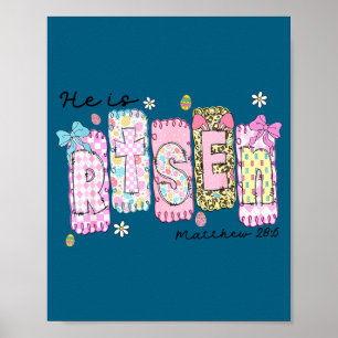 He is risen jesus christian happy easter women kid poster
