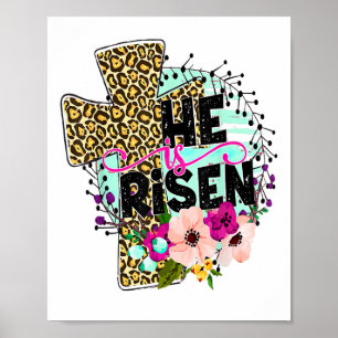 He Is Risen Jesus Christian Happy Easter Women Kid Poster