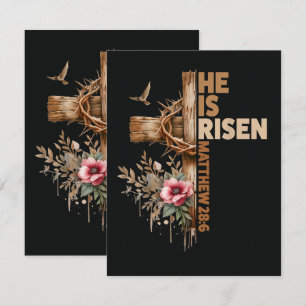 He is Risen Jesus Christian Religious Easter Card