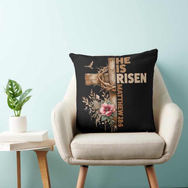 He is Risen Jesus Christian Religious Easter Cushion (Chair)