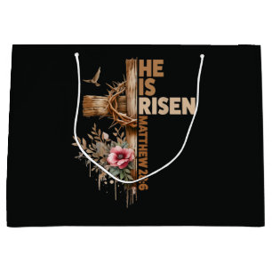 He is Risen Jesus Christian Religious Easter Large Gift Bag