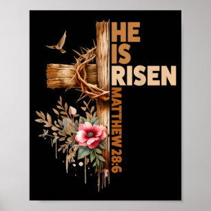 He is risen jesus christian religious easter menHe Poster