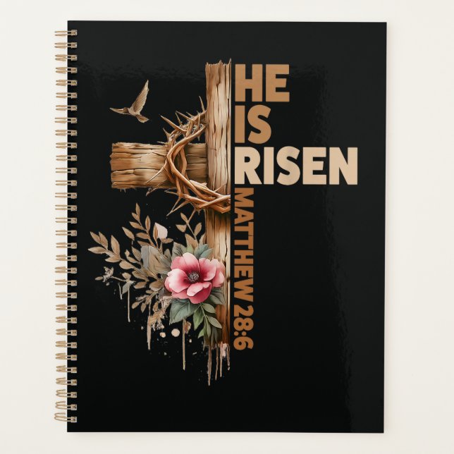He is Risen Jesus Christian Religious Easter Planner (Front)