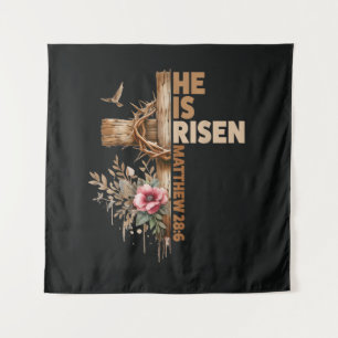 He is Risen Jesus Christian Religious Easter Tapestry