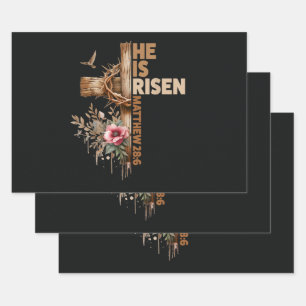 He is Risen Jesus Christian Religious Easter Wrapping Paper Sheet