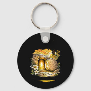 He is Risen Jesus Cross Religious Easter Christian Key Ring