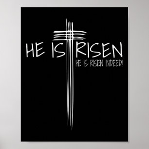 He Is Risen Jesus Easter Christian Faith Gift Poster