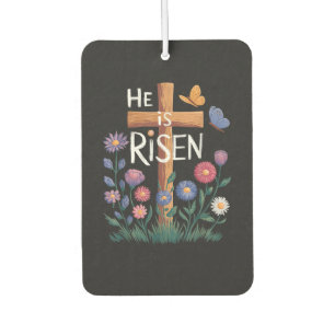 He Is Risen Jesus Floral Christian Easter Car Air Freshener