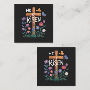 He Is Risen Jesus Floral Christian Easter Card