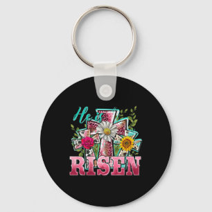 He Is Risen Leopard Happy Easter Day Christian Jes Key Ring