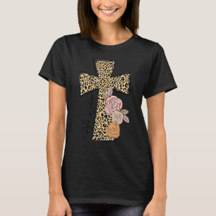 He Is Risen Leopard Rainbow Christian Jesus Happy T-Shirt