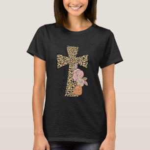 He Is Risen Leopard Rainbow Christian Jesus Happy T-Shirt