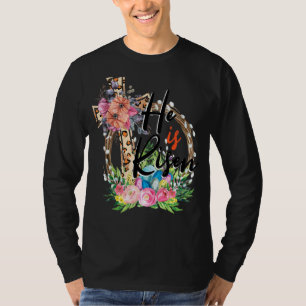 He Is Risen Leopard Rainbow Christian Jesus Happy  T-Shirt
