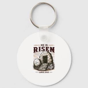 He Is Risen Luke 246 Jesus Christian Easter Day Key Ring