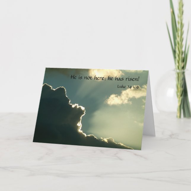 He is Risen | Luke 24 v 6 Holiday Card (Front)