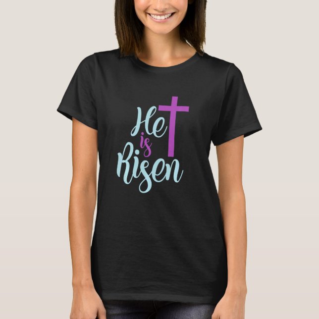 He Is Risen Matthew 285  6 Kjv Bible Verse T-Shirt (Front)
