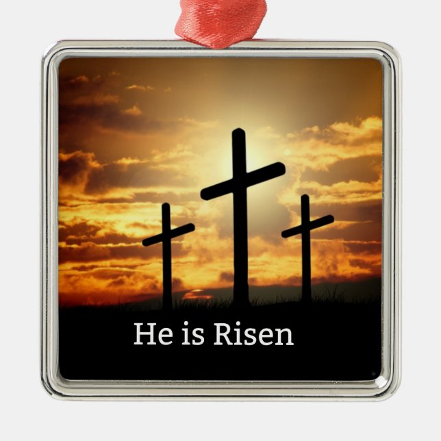 He is Risen, Metal Tree Decoration (Front)