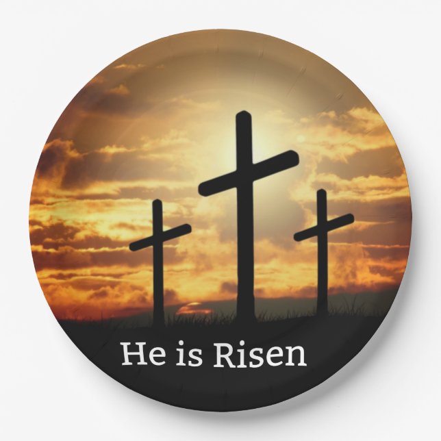 He is Risen Paper Plate (Front)