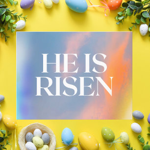 He Is Risen Pastel Sunrise Easter Holiday Postcard