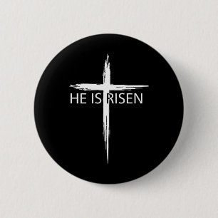 He Is Risen Pocket Christian Easter Jesus Religiou 6 Cm Round Badge