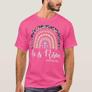 He Is Risen Rainbow Leopard Happy Easter Day Chris T-Shirt