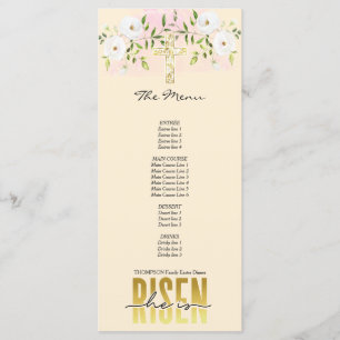 He Is Risen Religious Christian Quote Sand Easter Menu