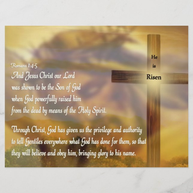 He Is Risen - Religious Easter Bible Verse Flyer (Front)