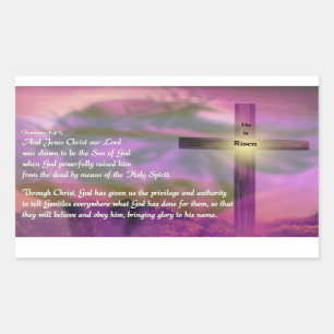 He Is Risen - Religious Easter Bible Verse Rectangular Sticker