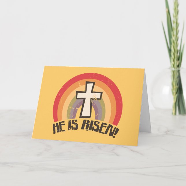 He Is Risen Religious Easter Holiday Card (Front)