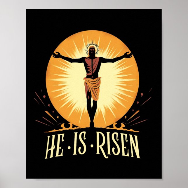 He Is Risen Religious Easter Jesus Christian Men W Poster (Front)