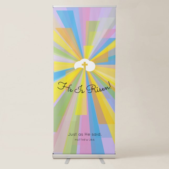 He Is Risen Resurrection Retractable Banner (Front)