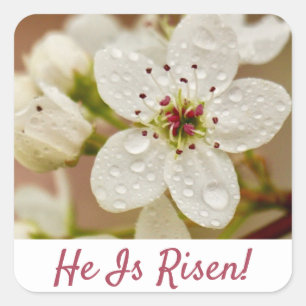 "He Is Risen!" Resurrection Sunday Square Sticker