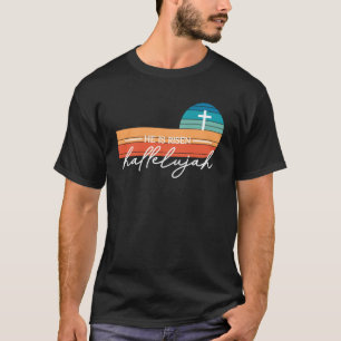 He Is Risen Retro Sunset Vintage Cool Classic Hall T-Shirt