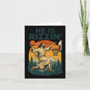 He Is Risen Rizzin Easter Christian Faith Jesus Ba Card