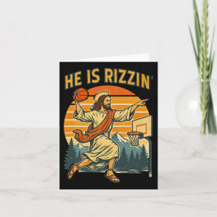 He Is Risen Rizzin Easter Christian Faith Jesus Ba Card