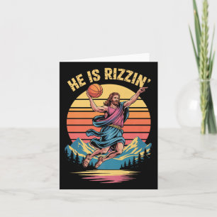 He Is Risen Rizzin Easter Christian Faith Jesus Ba Card