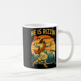 He is risen rizzin easter christian faith jesus ba coffee mug
